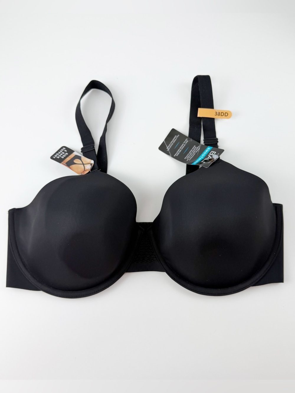 Bali Bra 38DD Black Ultimate Smoothing Lightweight T-Shirt Underwire NWT 4481